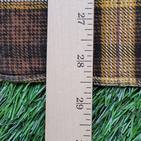 Vintage 90s Ozark-Trail Plaid Western Shirt M/L 22x28 Brown Rugged Cowboy - Picture 13 of 13